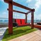 Costway 2-Person Patio Rattan Hanging Porch Swing Bench Chair Cushion Beige\Black\Red\Turquoise